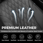 FLORICH Car Seat Covers Front Seat, Leather Seat Covers for Cars Breathable, Car Seat Protector Waterproof, Universal Automot