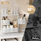 3-Tier Rotating Bathroom Counter Organizer, Vanity Tray for Makeup & Skincare, Countertop Spice Rack Storage, Space-Saving Sh
