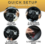 VaygWay Car Heated Steering Wheel Cover - 12v Black Soft Plush Warmer Car Steering Wheel Heater - Premium Quality 15" Auto Comfortable Steering Wheel Cover Protector Warmer for Vehicle (Soft Plush)