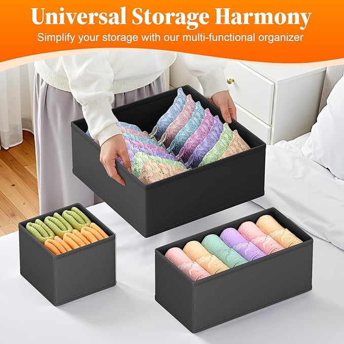 TasticTotes Drawer Organizer Clothes, 24 Pack Drawer Organizers and Underwear Organizer for Nursery, Dividers Clothes Organiz