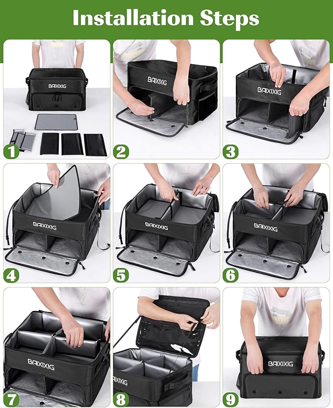 Golf Trunk Organizer, Waterproof Car Golf Locker with Separate Ventilated Compartment for 2 Pair Shoes, Golf Storage for Balls, Tees