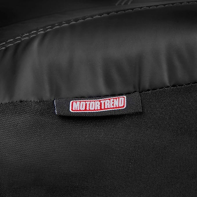Motor Trend Super Sport Gray Faux Leather Seat Covers, Front Seats – Modern Two-Tone Design, Easy to Install Seat Protectors,