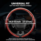West Llama Carbon Fiber Steering Wheel Covers,3 Piece Car Wheel Cover Universal Fit 99% Cars(Glossy Red)