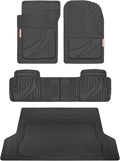Motor Trend FlexTough™ Heavy Duty Rubber Black Car Floor Mats All Weather & Jumbo SUV Cargo Liner Full Set - Universal Trim to Fit Automotive Floor Mats & Trunk Mats for Cars Interior Accessories
