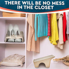 4 Pcs Stacking Shoe Organizer for Shelf 10 x 8.7 in – Double Layer Space Saving Shoe Dividers for Shelves – Footwear Riser fo