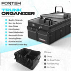 FORTEM Trunk Organizer with Cooler For SUV Car Trunk, Foldable Storage, Car Accessories for Women Men, Collapsible Bag, Perfect