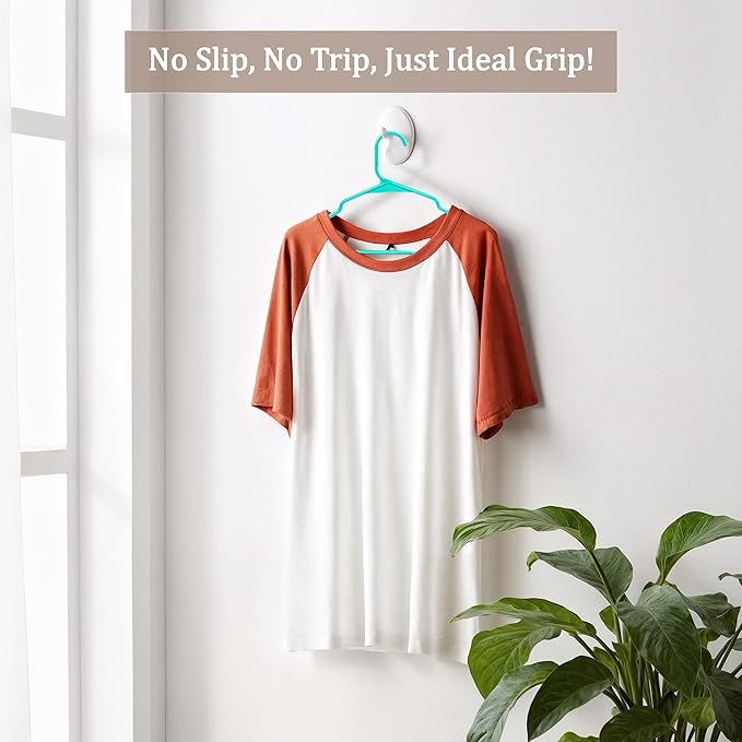 Utopia Home Plastic Hangers 50 Pack, Space Saving Plastic Clothes Hangers for Adults with Built-in Strap Hooks, Essential for
