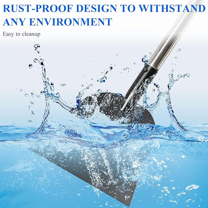 Snow Shovel Ice Scraper- Multifunctional Garden Cleaning Flat Shovel Floor Scraper Long Handle, Heavy Duty Weed Scrapers Tool, Metal Sharp Blade for Lawn Edging,Sidewalk Weeding,Driveway,Steps,67"