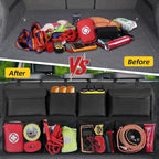Car Backseat Hanging Trunk Organizer Extra-Long, 30% More Storage, 8 Large Pockets Car Storage Bag for SUV, Truck, Van - Super