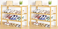 Smiry Shoe Rack, 3 Tier Bamboo Shoe Organizer, Stackable Free Standing Wooden Shoe Storage Shelf for Closet, Entryway, Front 