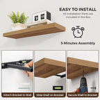Dreamland 30 Inches Floating Shelves for Wall,8 Inch Deep Floating Shelves Set of 2, Large Display & Storage Shelf, Wall Shel