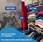 Tall Wire Shelf Dividers for Closet Organization – 4 Pack for 16 Inch Wire Shelves Only - Measure Before You Buy - Sturdy and