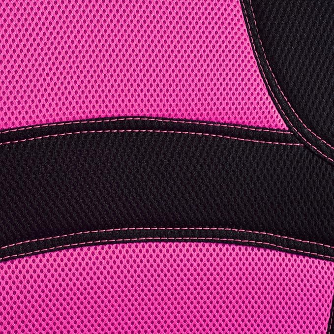 CAR PASS Rainbow Cool Universal Fit Two Front 3D Air Mesh Car Seat Cover with Steering Wheel & Blet Cover-Airbag Compatible (Front Seats only, Black- Pink)