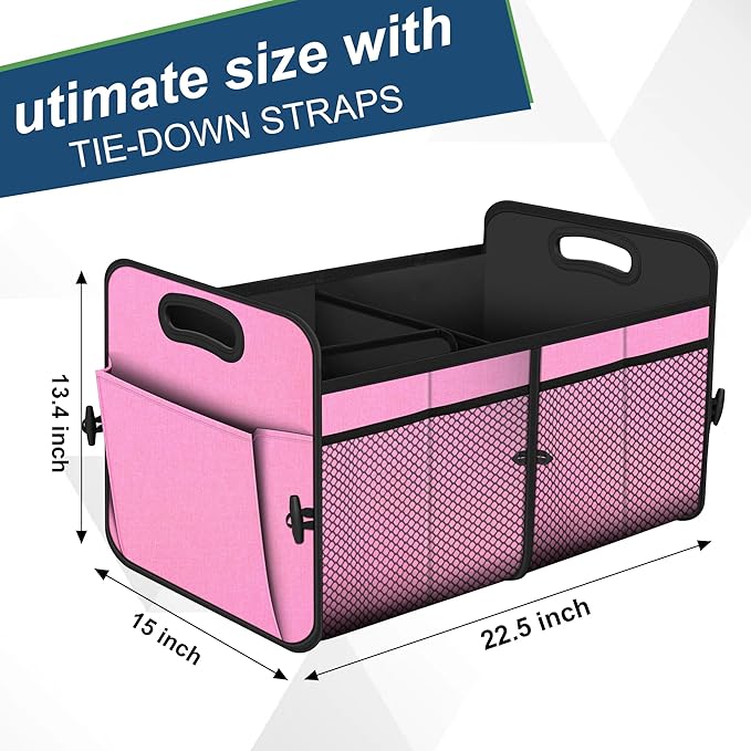 Femuar Car Trunk Organizer,Car Storage Organizer with 72L Large Capacity Waterproof Collapsible and 11 Pockets,Trunk Organizer