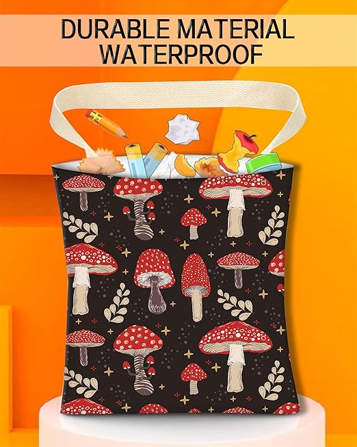 Car Trash Can, Durable Hanging Car Trash Garbage Bag, Cute Automotive Garbage Cans Organizer, Cute Red Mushroom