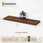 Vivelove 55x12 Floating Shelves, Deep Floating Shelves for Wall with Invisible Brackets, for Living Room Bedroom, Farmhouse R