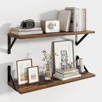 Axeman Floating Shelves for Wall 24 Inch | 24W x 8D Rustic Floating Wall Shelves Set of 2 | 8 Inch Deep Wood Shelves for Bath