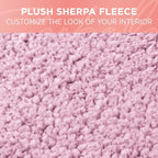 Carbella Plush Sherpa Fleece, 2 Pack Pink Seat Cover for Cars with Soft Cushioned Touch, Cute Automotive Interior Protector f