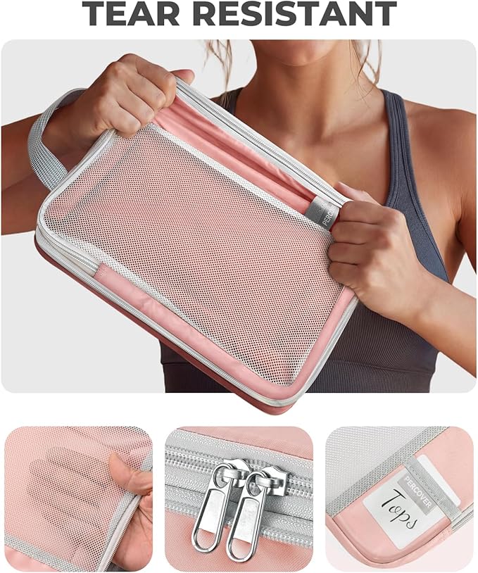 Percover Compression Packing Cubes 10-Piece Set, Packing Cubes Compression for Travel with Toiletry Bag, Laundry Bag & Shoe B