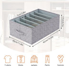 Fixwal 4pcs Wardrobe Clothes Organizer with Board Closet Organizers and Storage 6 Grids Divider Organizers Compartment Storag