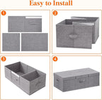 Lifewit 80L Under Bed Storage Containers, 9.8 Inch Tall Underbed Clothes Storage Organizer Bin with Sturdy Sidewalls, Bottom,