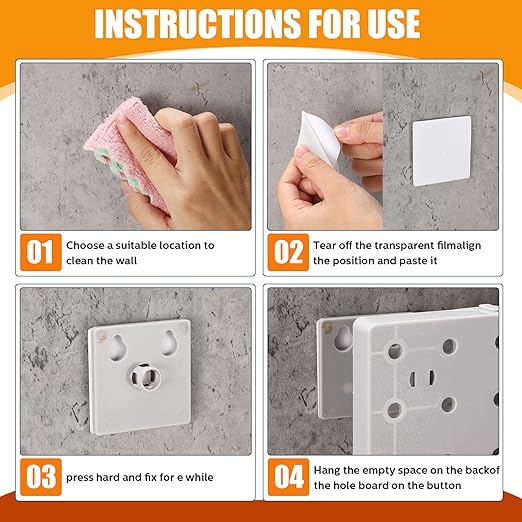 Chunful 58 Pcs Pegboard Organizer Kits Plastic Pegboard Wall Panel Mount Display Accessories Include Storage Boards Buckets a