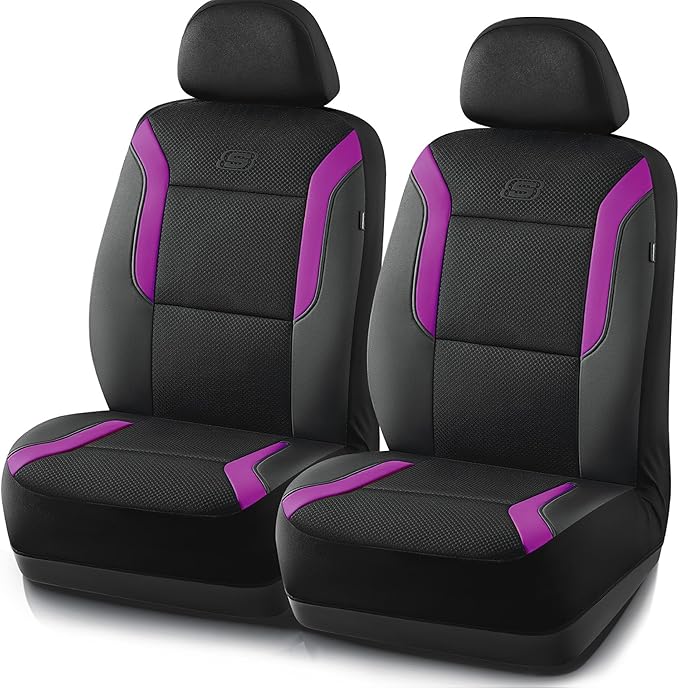 Skechers Memory Foam Car Seat Covers, Air Cool Mesh Thick Seat Covers,Car Seat Covers Front Seats,Airbag Compatible, Automoti