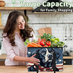 Reusable Grocery Bags Heavy Duty Shopping Bags Foldable Large Tote Bags with Long Handles & Hard Bottom