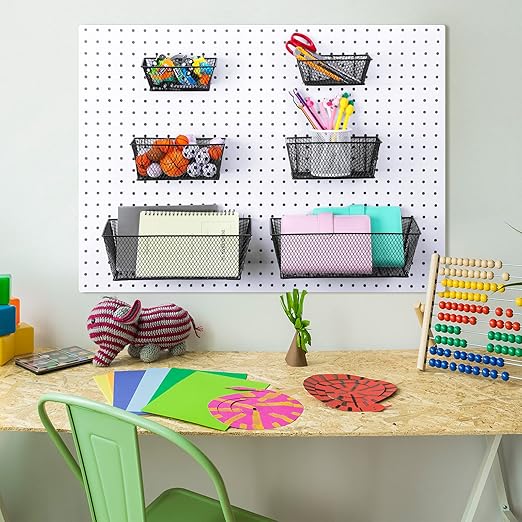 Pegboard Baskets Wall Mount Wire Peg Board Baskets 3 Sizes Pegboard Accessories Slatwall Bins Basket Home Garage Pegboard Han