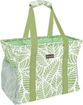 BALEINE Extra Large Utility Tote Bag with Reinforced Wire Frame, Reusable Grocery Bag for Shopping, Picnic (Antique Foliage, 16.5''x14''x10'')