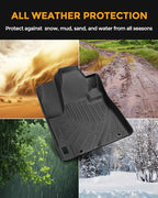 All Weather Floor Mats for Toyota Highlander 2013 2012 2011 2010 2009 2008 (Not for Hybrid), Heavy Duty Rubber Waterproof Car Accessories Custom Fit for Front & Rear Row Backseat, Black