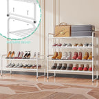 SUFAUY 2-Tier 33" Wide Shoe Rack, Closet Metal Wire, Stackable, White