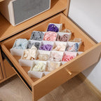 ROUFA Sock Drawer Organizer for Dresser, Honeycomb Underwear Dividers for Women, Panty Separator for Bras, Socks, Belt and Le