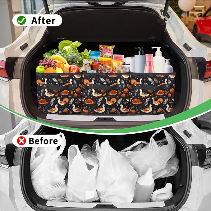 Reusable Grocery Bags Heavy Duty Shopping Bags Foldable Large Tote Bags with Long Handles & Hard Bottom