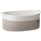 Large Dog Toy Basket, 19.7" X 11" X 7.9" Woven Rope Basket for Toy Storage, Dog Storage Bins with Handles, Gift Baskets Empty