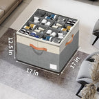 Aokeyee Shoe Organizer for Closet,2 Pack Foldable Shoe Storage Organizer Box Bin with Adjustable Dividers and Clear Cover, Fi