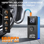 Jump Starter with Air Compressor, 8000A 180PSI, Portable Car Battery Jump Starter (All Gas/12L Diesel) 12V Automobile Jump