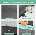 Weekly Over the Door File Organizer, Hanging File Folders Wall Organizer with 5 Large Pockets for Papers, Charts, Mails, Maga