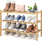 viewcare 3-Tier Free Standing Shoe Racks, Bamboo Wood Shoe Rack for Entryway & Closet, Beautiful | Natural | Functional | Stu