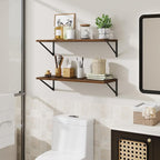 Deep Floating Shelves for Wall,30" Wx10 D Wood Floating Shelf Set of 2,Sturdy Metal Bracket Wide Display & Storage,Wall Mount