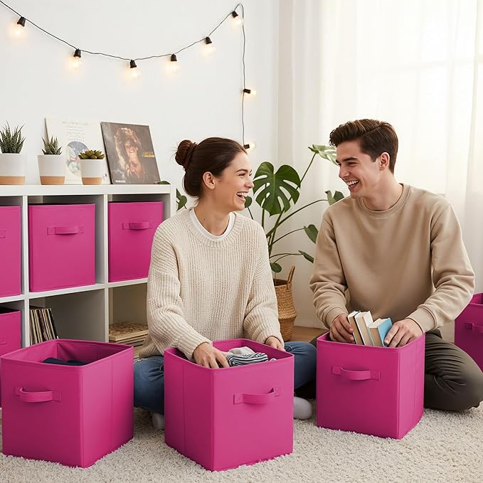 GRANNY SAYS 11 Inch Cube Storage Bins, Cube Storage Organizer, Fabric Storage Bins, Storage Cubes for Shelves, Closet, Toy St