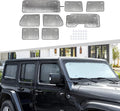Hoolcar Windshield Sunshade Fits for 2018-2024 2025+ Jeep Wrangler JLU 8PCs Front & Side & Rear Window Sun Shade Sunscreen Heat Insulation Sun Visor Sun Reflector, 4-Door