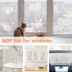 Rainbow Tulip Stained Frosted Glass Window Sticker - Static Non-Adhesive, No-Glue Window Cling (23.6'' x 78.7'')