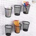 Spakon 6 Sets Pegboard Cups with Ring Hook, Peg Board Baskets Bin Holder Organizer Accessories Pegboard Pencil Cup Multipurpo
