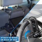 Mount-It! Car Table Tray with Adjustable Height and Tilt | Car Desk for Laptop FITS on Any Car Model and Steering Wheel | Holds Food, Drinks, Laptops, Tablets, Books and More! -