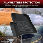 LASFIT Floor Mats for Ford F250 F350 1999-2007 Super Duty Crew Cab Carpet Floor Super Duty All Weather Full Cover Protector TPE Car Floor Liner, 1st & 2nd Row, 3pcs Black