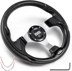 NOKINS 12.5" Universal Golf Cart Steering Wheel, Fit EZGO TXT/RXV/Club Car DS/Precedent/Yamaha, Most Golf Carts (Black)