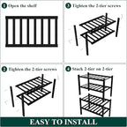 Smiry Shoe Rack, 4 Tier Small Bamboo Shoe Organizer, Stackable Free Standing Wooden Shoe Storage Shelf for Closet, Entryway, 