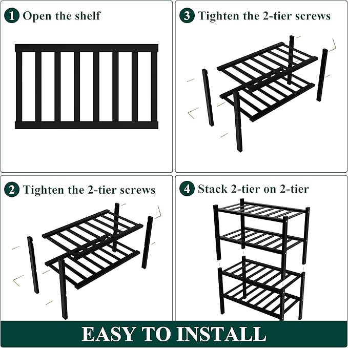 Smiry Shoe Rack, 4 Tier Small Bamboo Shoe Organizer, Stackable Free Standing Wooden Shoe Storage Shelf for Closet, Entryway, 