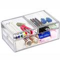 Cq acrylic Clear Storage Drawers,Stackable Make up Organizers And Storage For Vanity Countertop,Large 3 Drawers Plastic Shelf